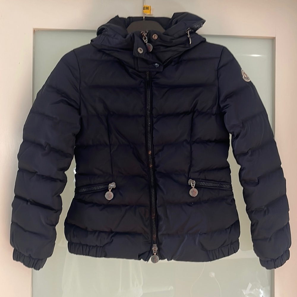 Girls Moncler Jacket, Navy Size 10